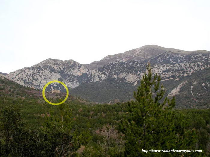 LUGAR DE UBICACIN DE LA ERMITA, A LA FALDA DE GUARA